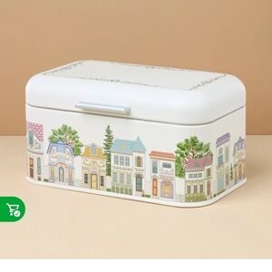 Lenox Spice Village White Tin Bread Box